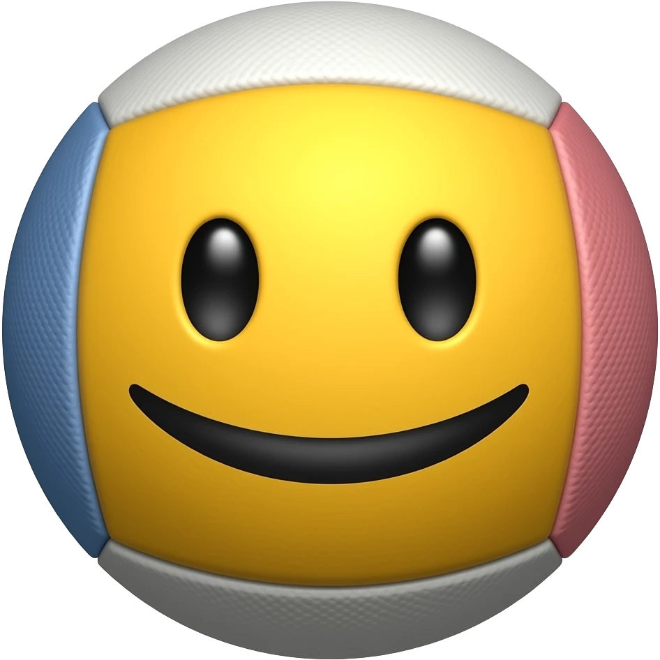 Dodgeball ball with a smile as a face emoji