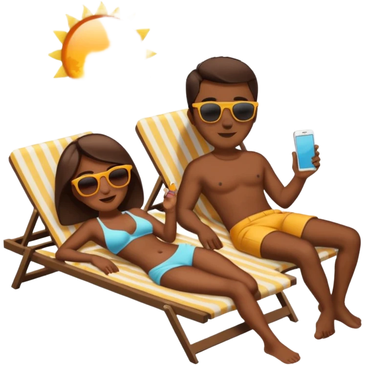 quiero que pongas ubna apreja morena tomando el sol y relajados emoji