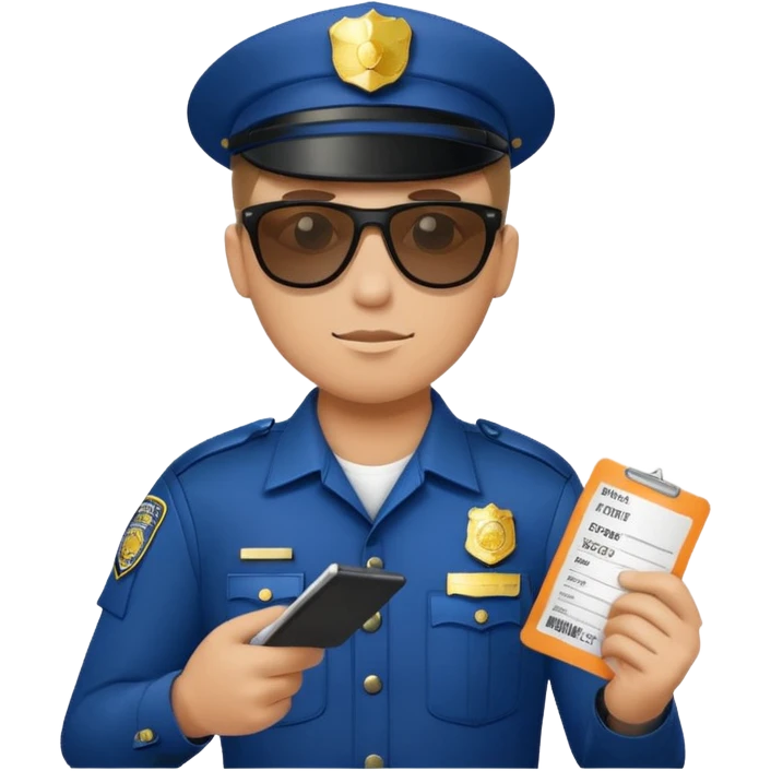 Police writing ticket with sunglasses on emoji