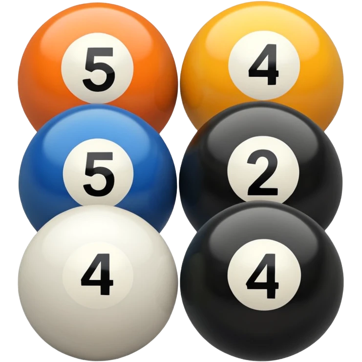4 and 5 pool ball emoji