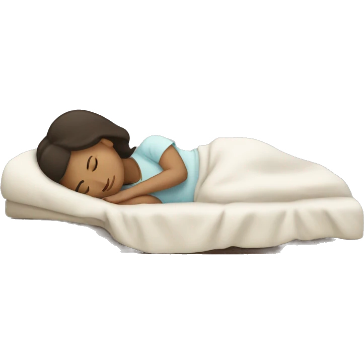 Brunette girl sleeping light skin  emoji