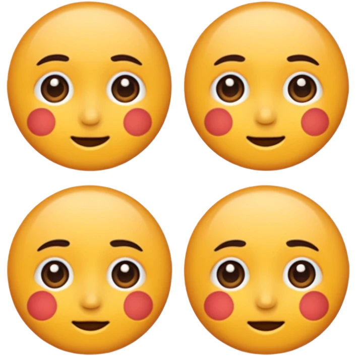 no cheek circles and same size emoji