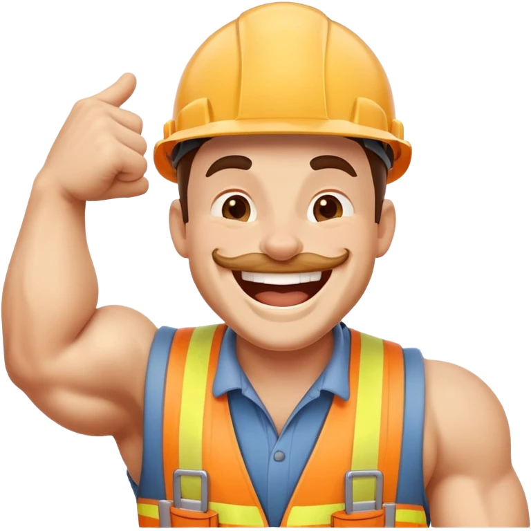 builder laughing exaggeratedly emoji