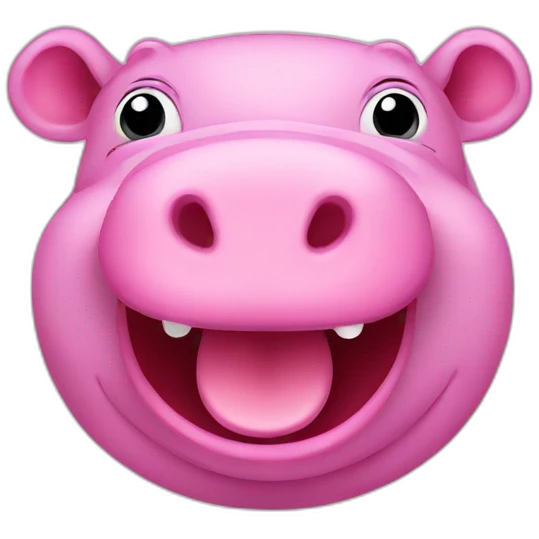 happy pink hippo emoji