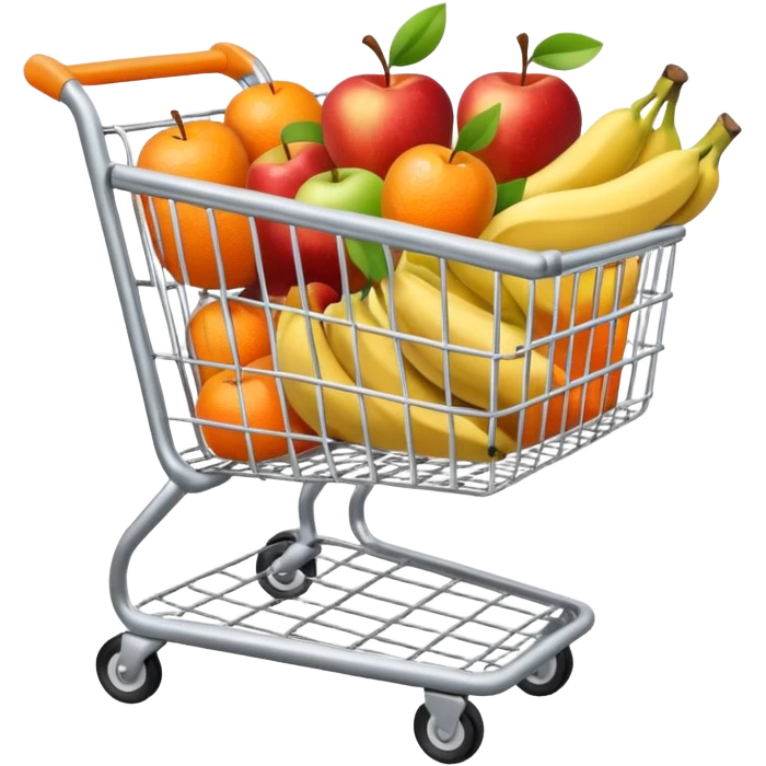 shopping cart silver with stuff emoji