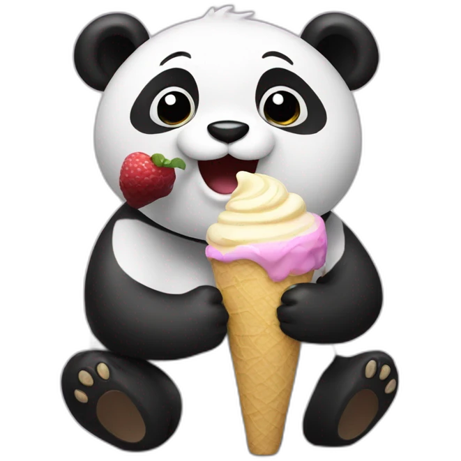 Panda eating ice cream emoji