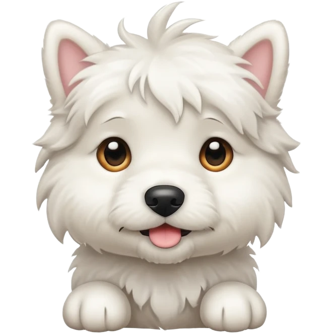 Scruffy white puppy emoji