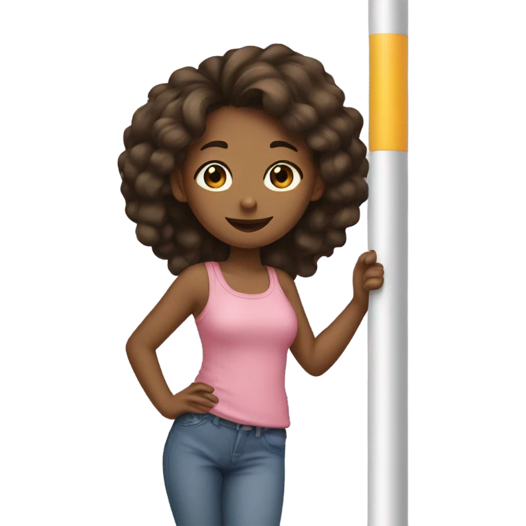 A girl and a pole emoji