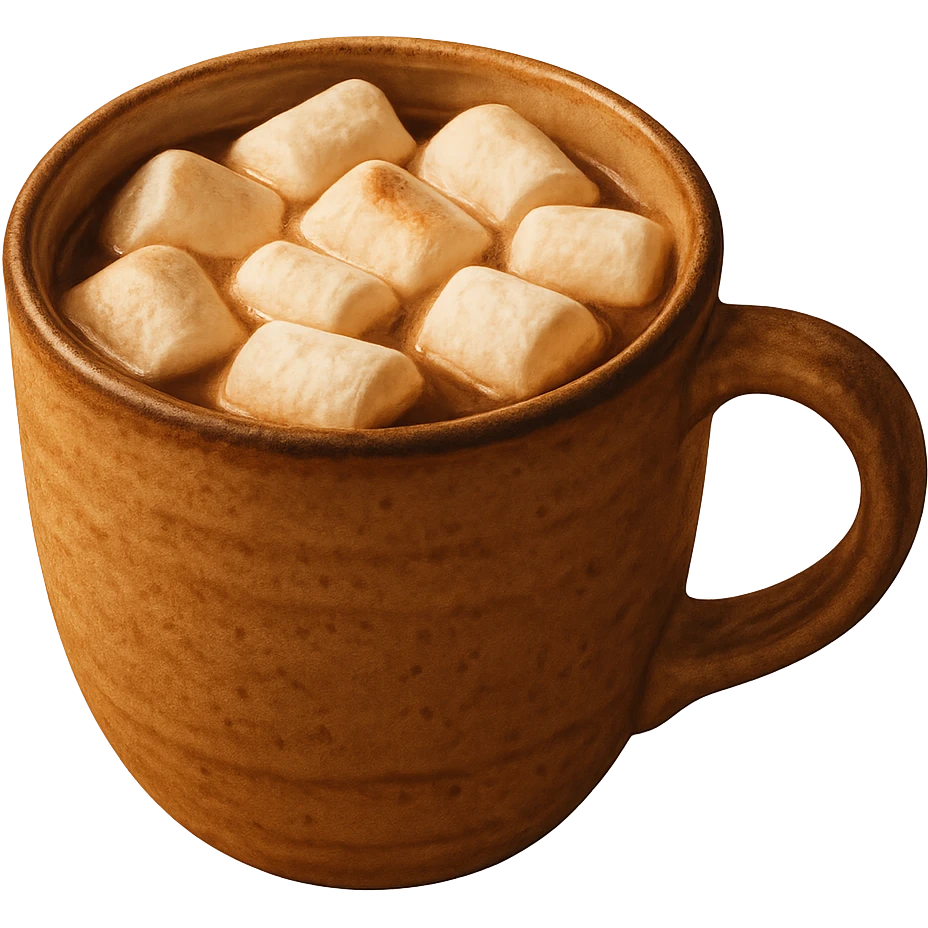 cozy mug with marshmallows, comforting emoji