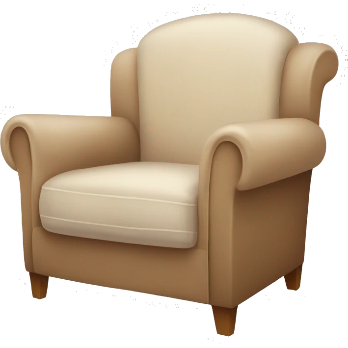 Simple Beige Armchair with blanket and open book on it emoji