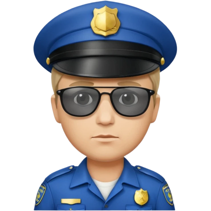 man police with hair style and hats and sun glasses emoji