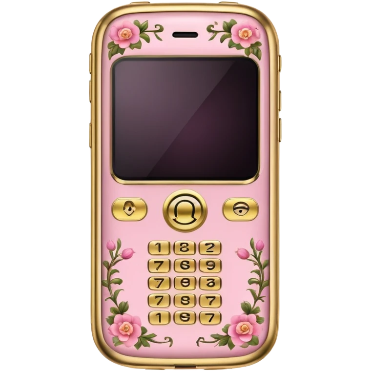pink ornate victorian cell phone  emoji