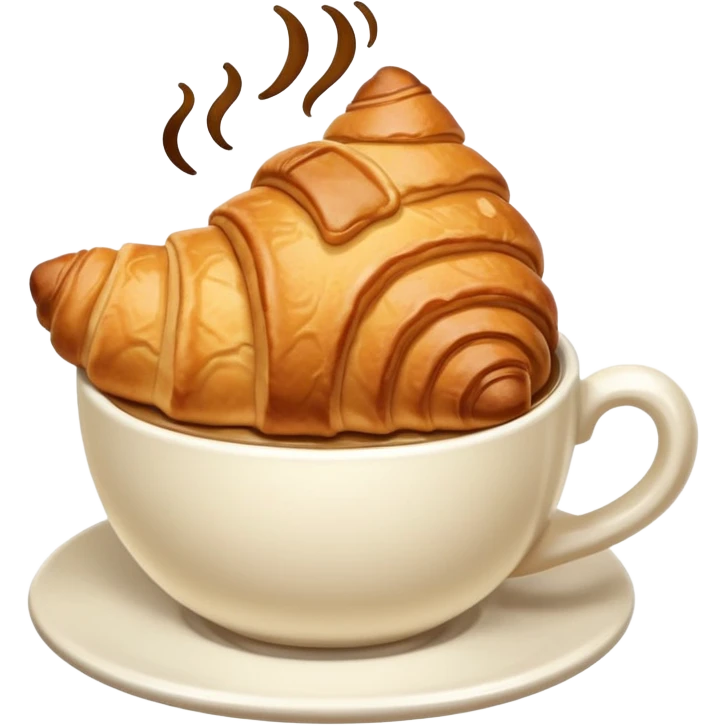 Croissant and capuccino breakfast emoji