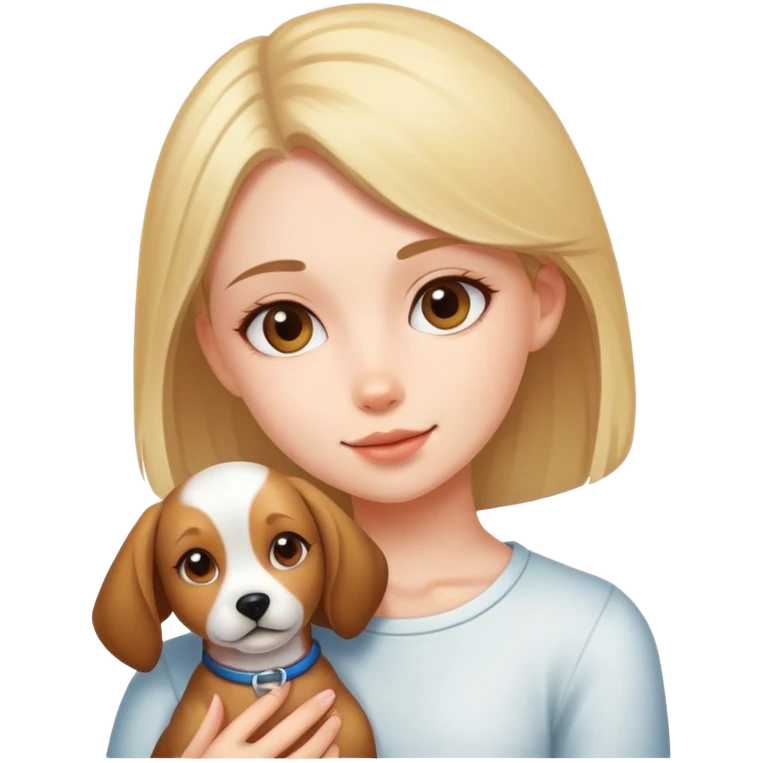 girl with a pet dog emoji