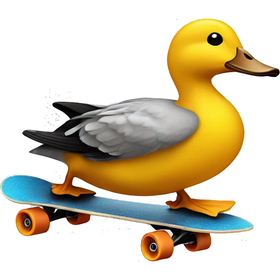 skateboarding duck emoji