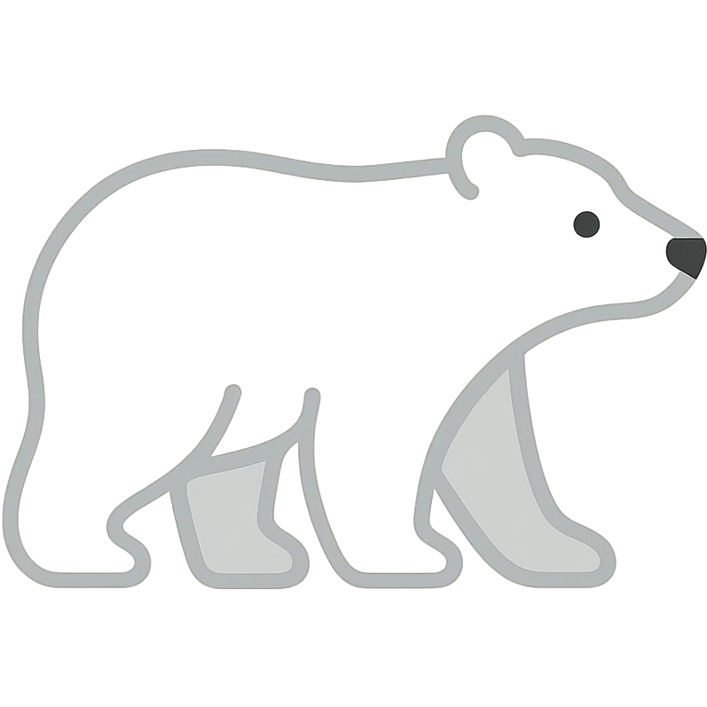 polar bear, flat color icon, clean and modern emoji