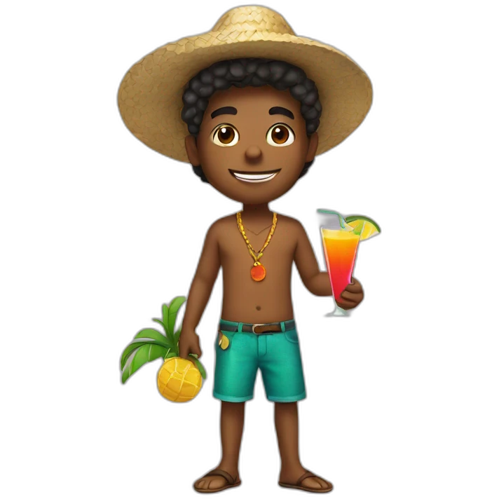 caribian boy with cocktail emoji