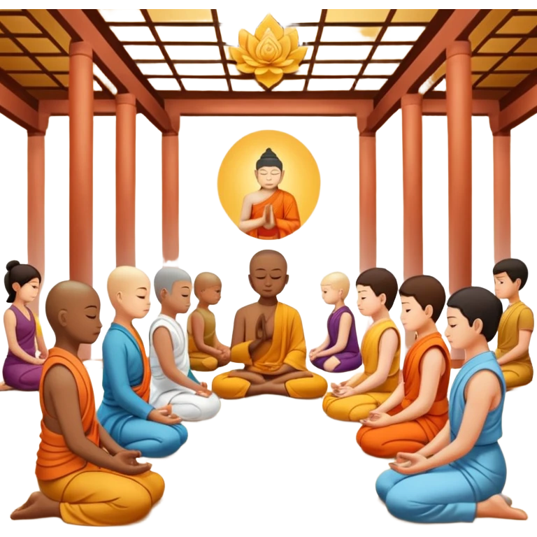 people praying in a Buddhist temple emoji