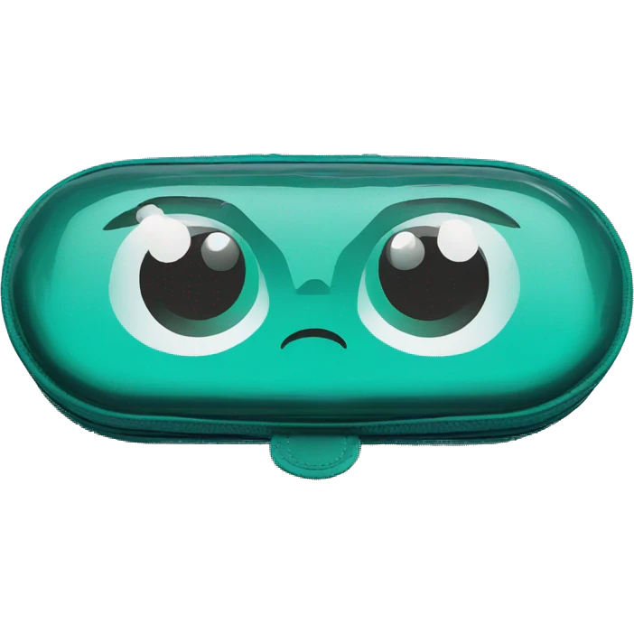 teal L+R contact lens case emoji