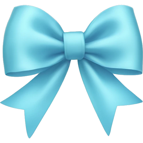 pastel blue ribbon bow emoji