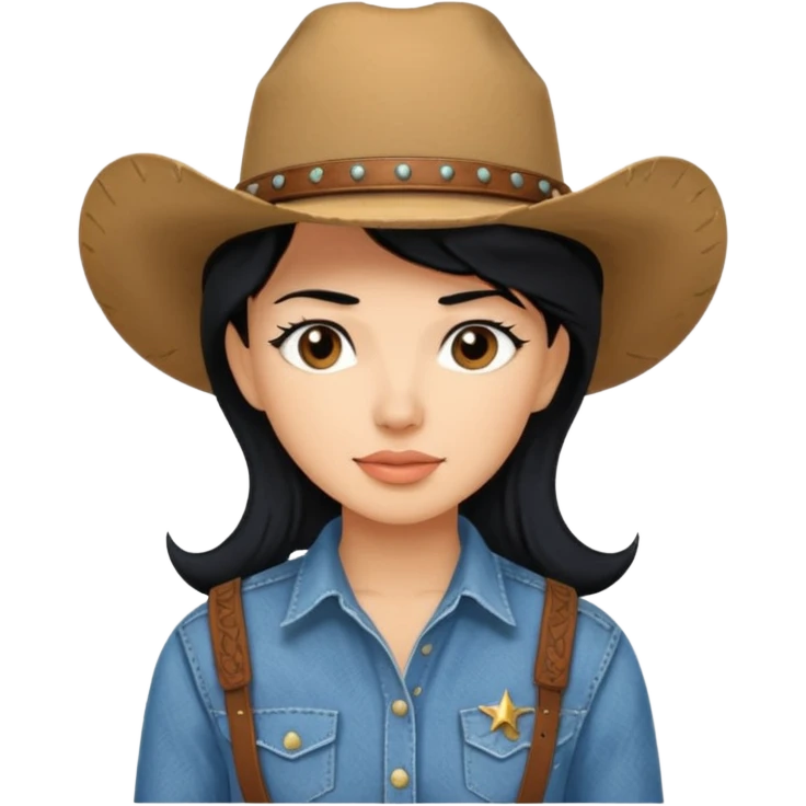 cowgirl with black hair emoji