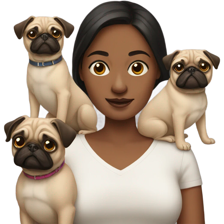 Woman with pugs emoji