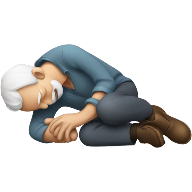 old man slipping emoji