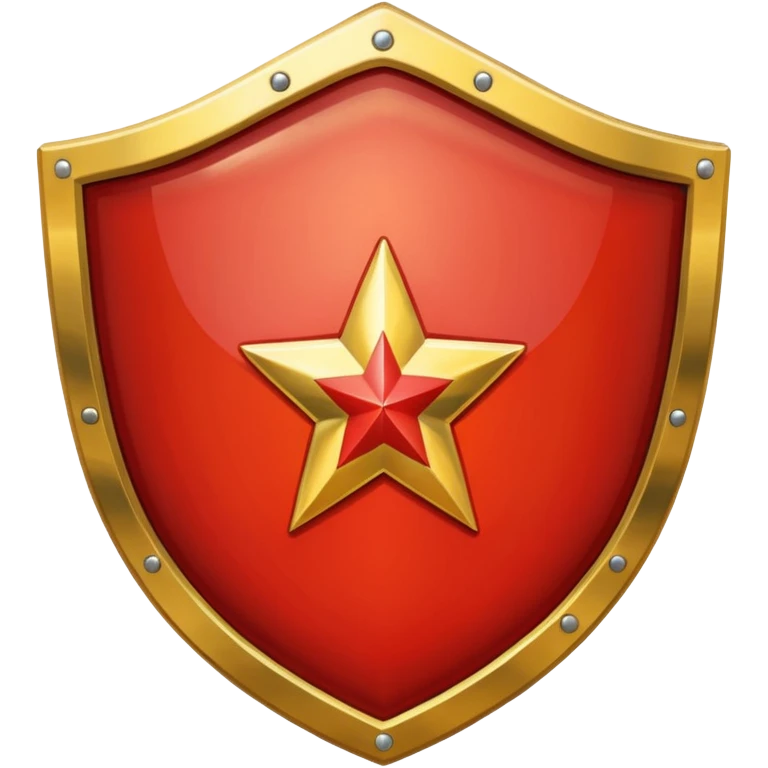 generate a very realistic shield metal with the USSR flag emoji