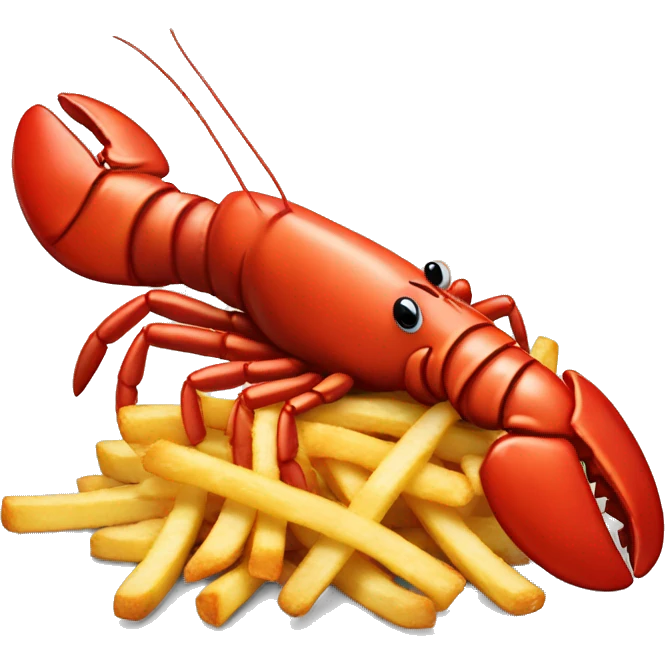 lobster with a french fry emoji