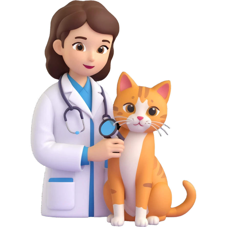veterinarian examining a cat emoji