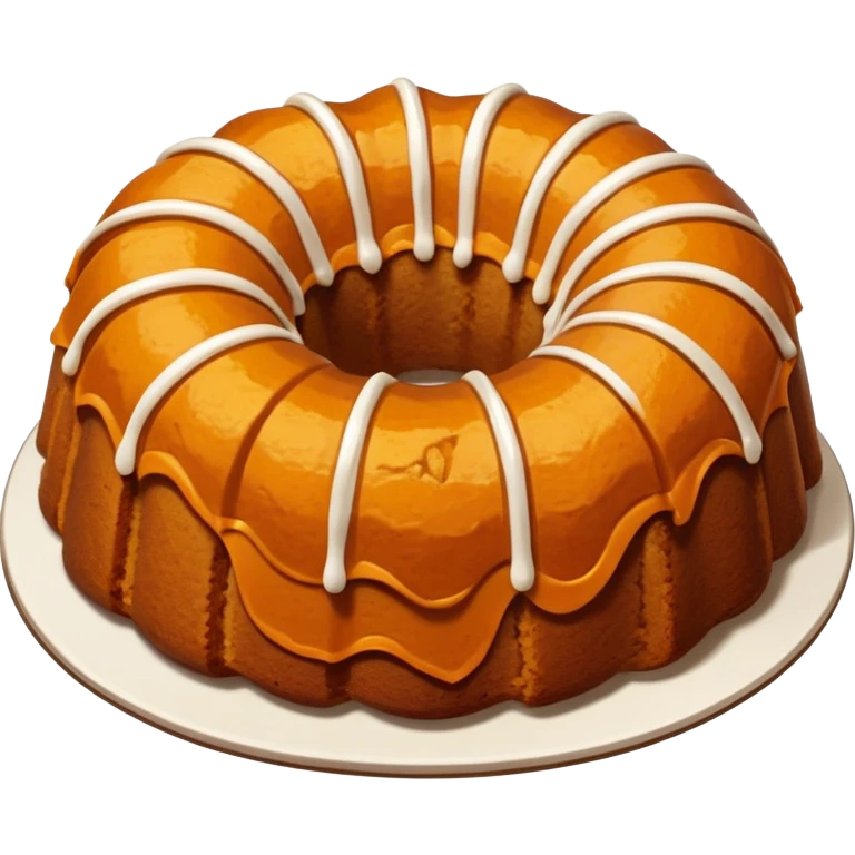Pumpkin pie style Bundt cake with pumpkin in the middle  emoji