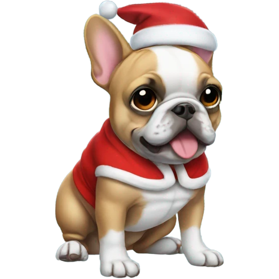 Frenchie wearing a Santa outfit  emoji