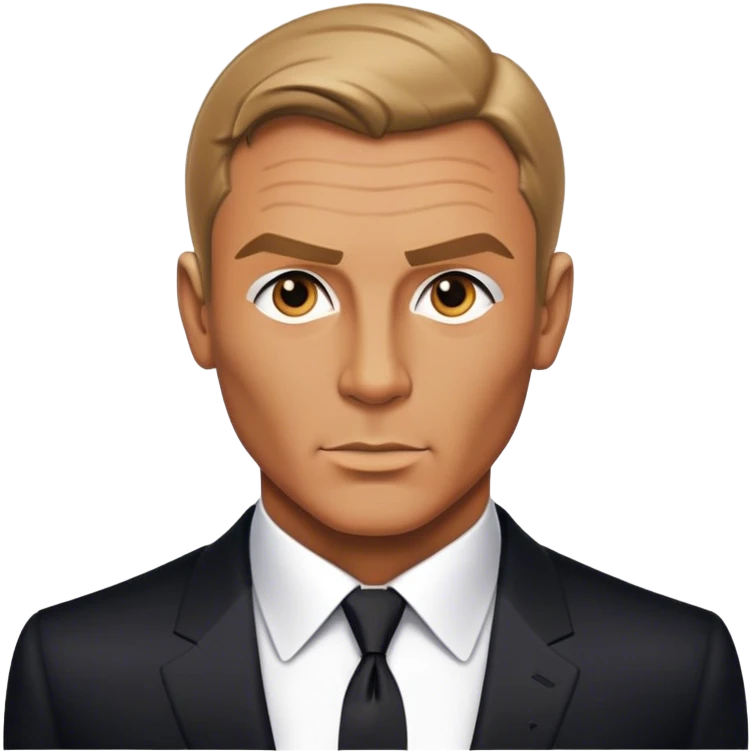 Cinematic Realistic James Bond Pop Culture Emoji, depicted with suave sophistication and dynamic action rendered with crisp details and cinematic lighting that capture his legendary cool. emoji