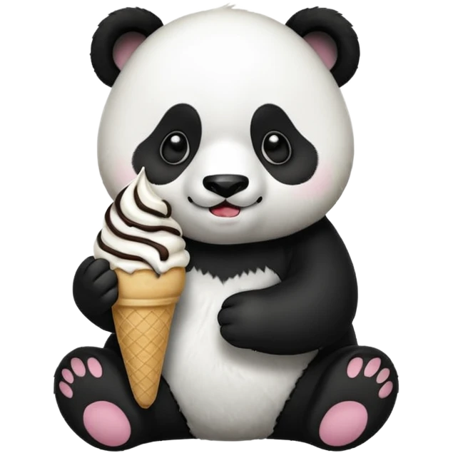 Panda eating ice cream emoji