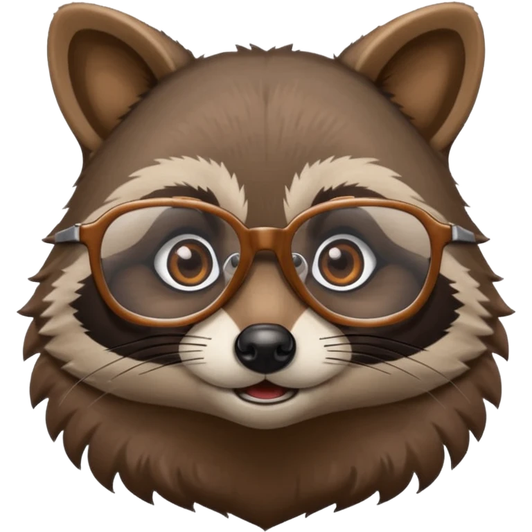 Racoon with glasses emoji