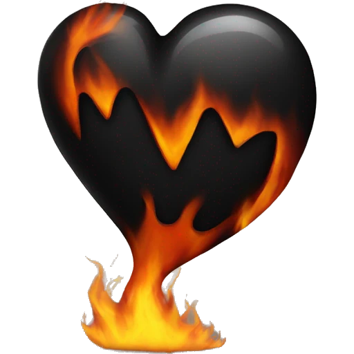 Black heart on fire emoji