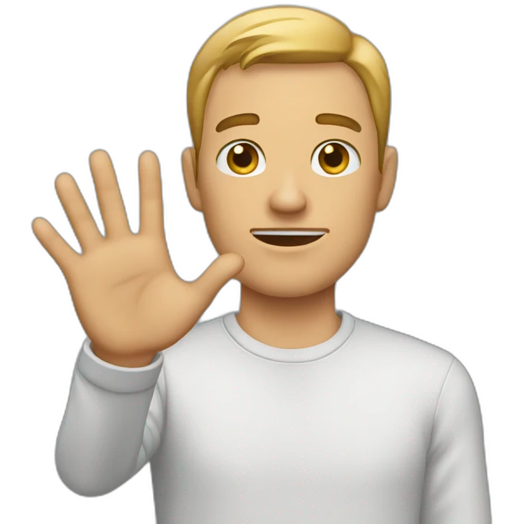 guy showing no with his hand emoji