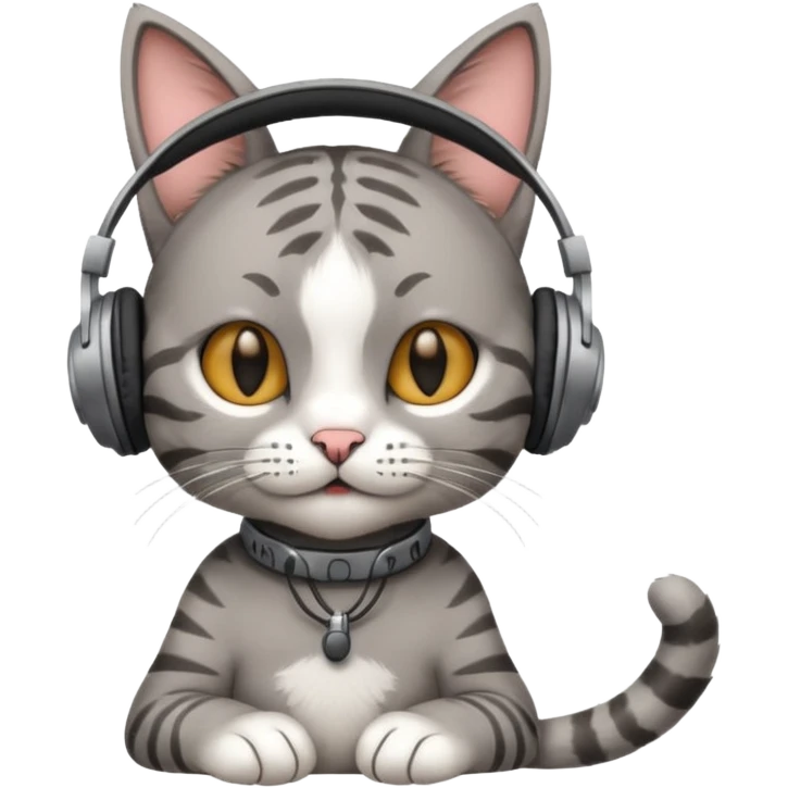 cat in headphones with a blunt in his hand  emoji