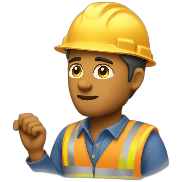 construction worker thinking emoji