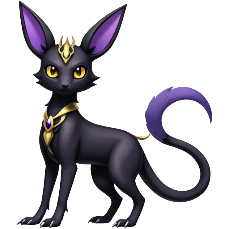 Shiny Dark Edgy Gothic Gloomy Futuristic Salandit-Umbreon-Espeon-Anubis-Hybrid (Full body) emoji