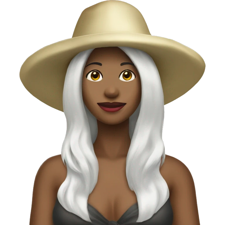 Wide brim white tea party hat  emoji