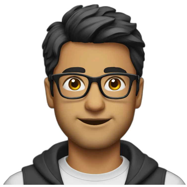 aashish bhatia with glasses emoji
