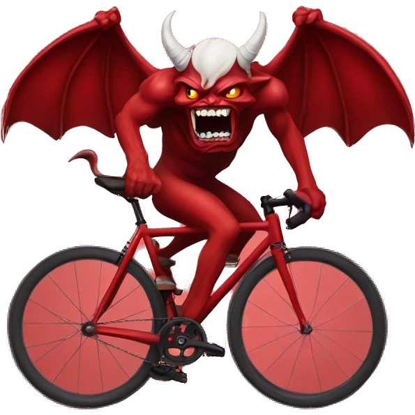 demon on red fixed gear bicycle emoji