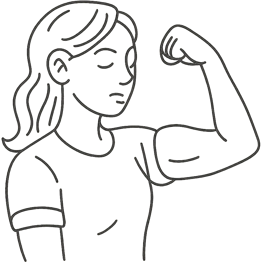 strong blond woman flexing emoji