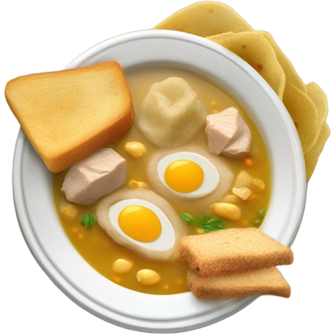 Plato de Sopa de ajiaco sin huevo emoji