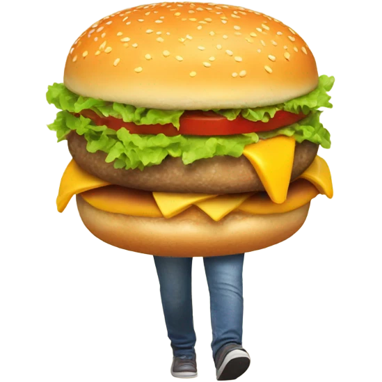 Walking cheeseburger emoji
