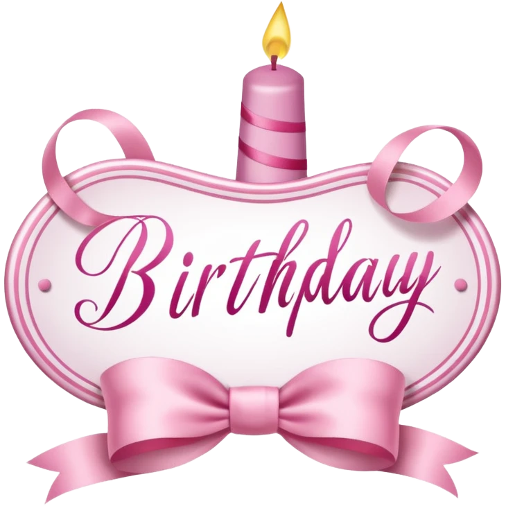 birthday sign in pink and white emoji