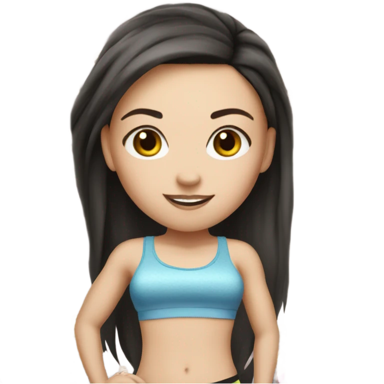 White girl dark hair Zumba  emoji