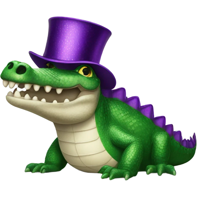 Mardi Gras alligator  emoji