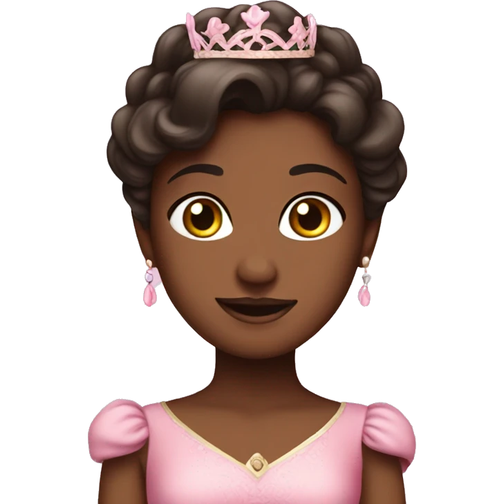 Pretty dark brown princess in pink dress emoji